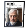 Een zwart fotolijstje met een foto van een persoon en daarboven de tekst: opa + achternaam. Eronder staat de geboortedag en sterfdag.